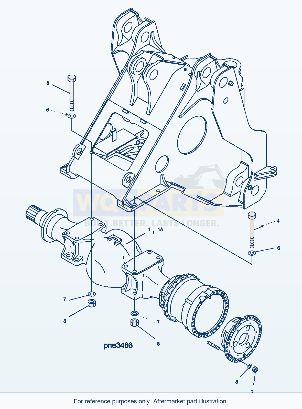 Komatsu WA500-3H Front Axle (Std And Lsd - Mounting) parts diagram
