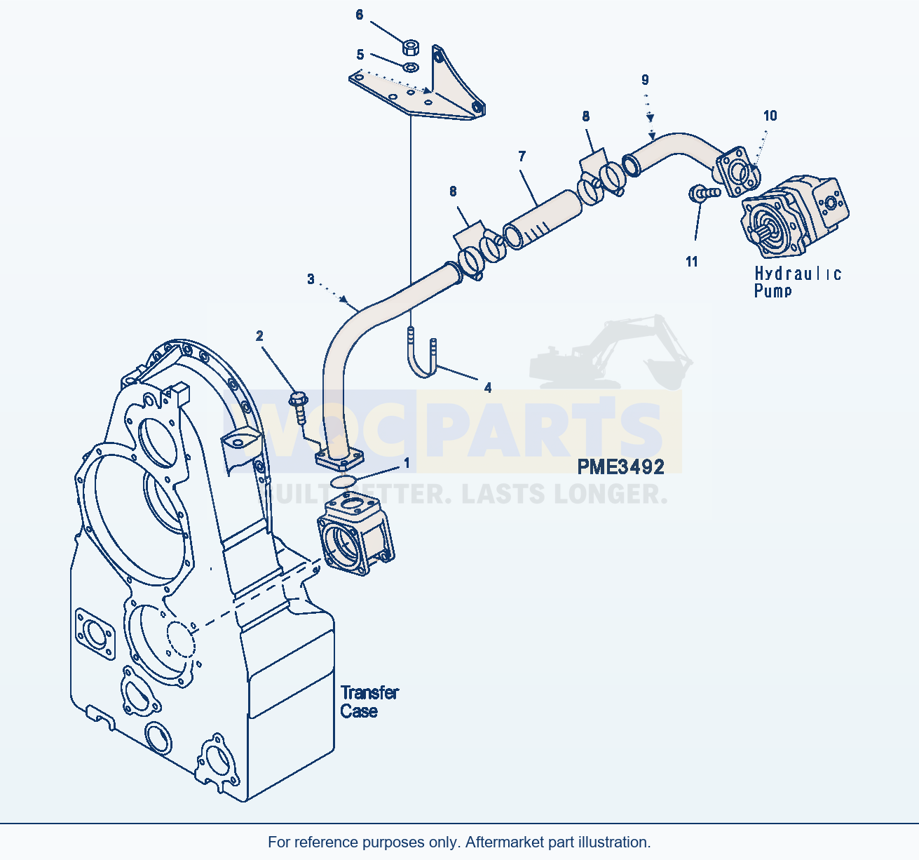 Komatsu WA500-3H T/C And T/M Line (Suction Piping) parts diagram