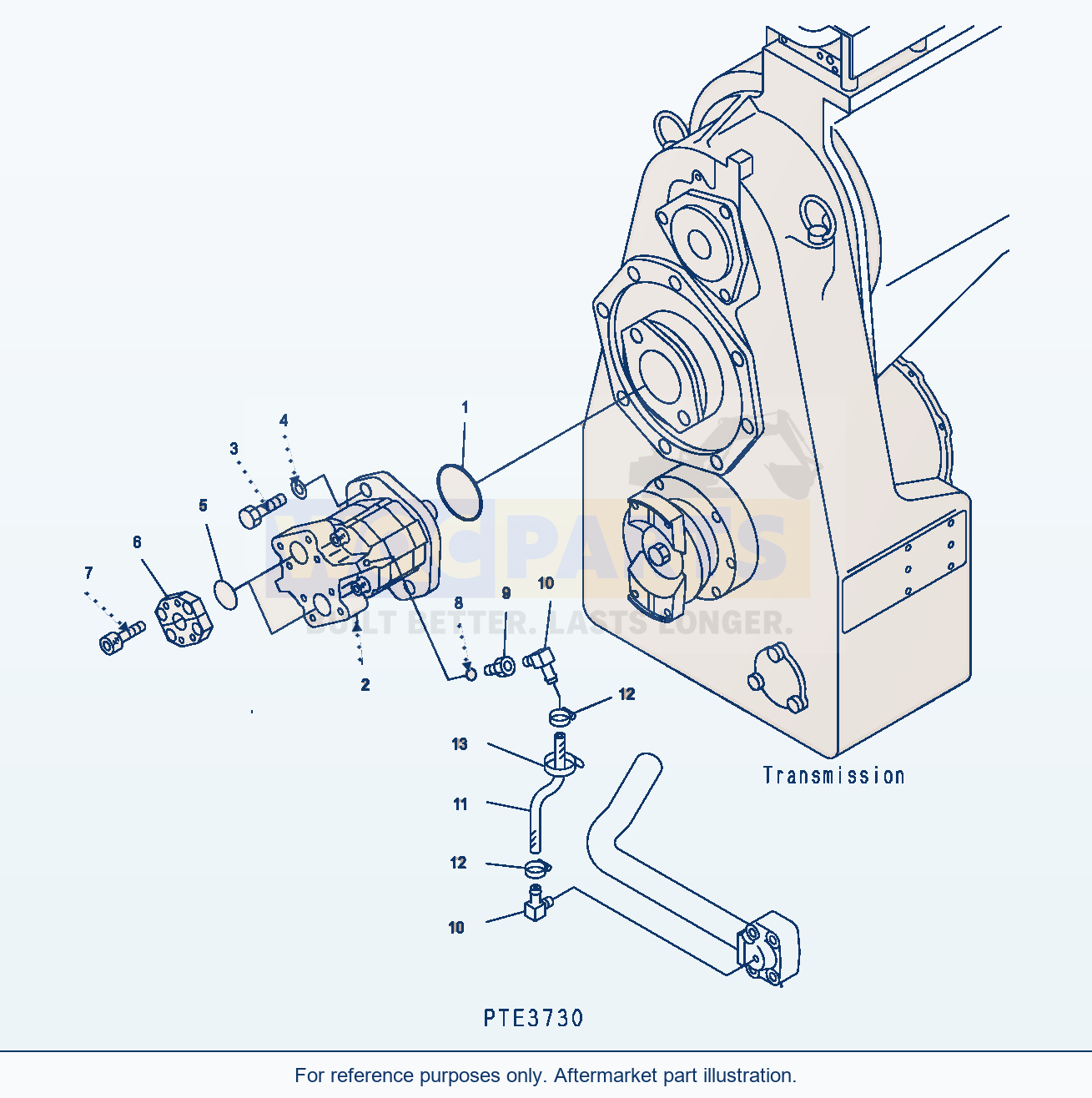 Komatsu WA500-3H Torqueflow (Pump And Drain Piping) parts diagram