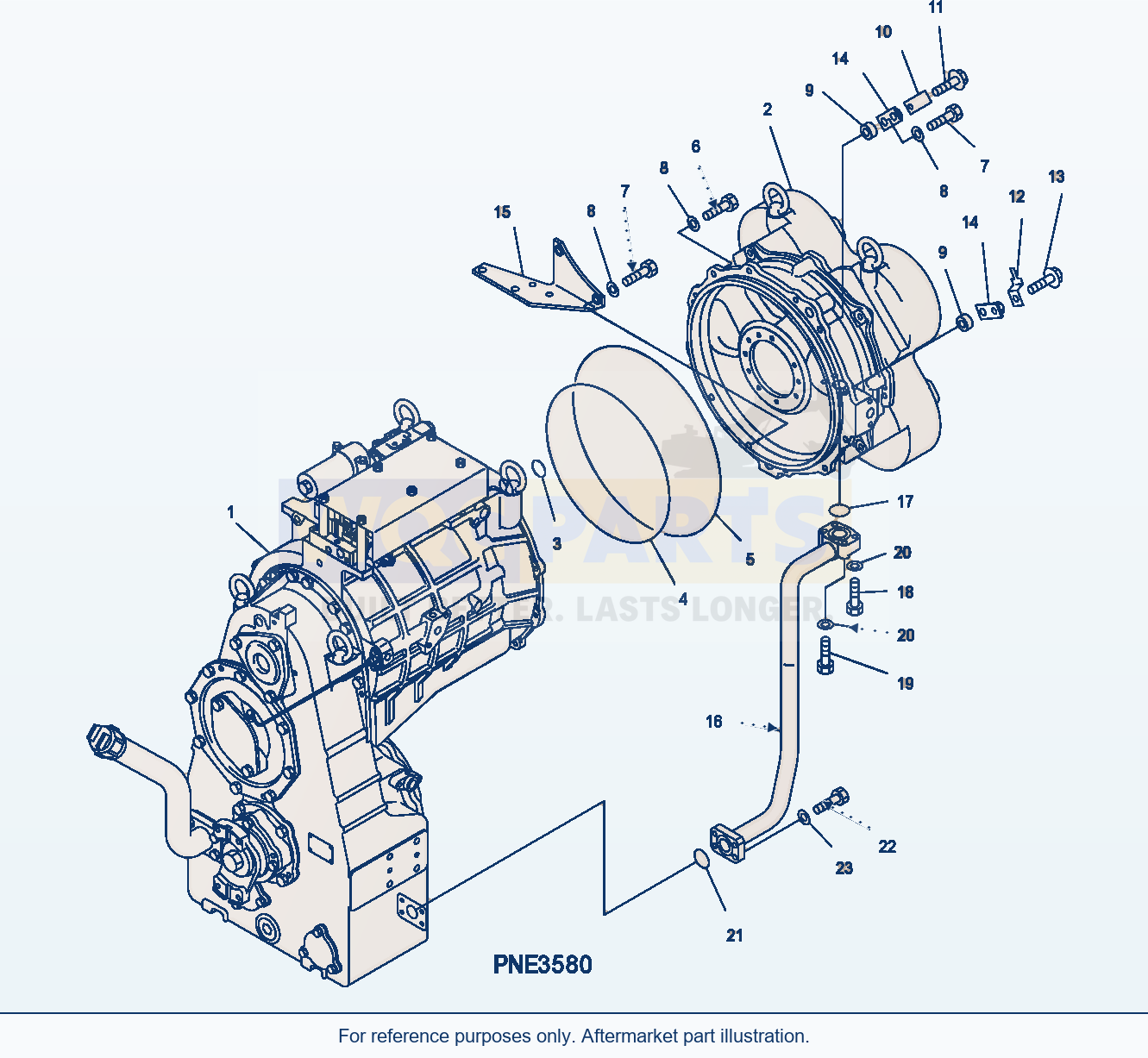 Komatsu WA500-3H Torqueflow (T/M And Converter) parts diagram