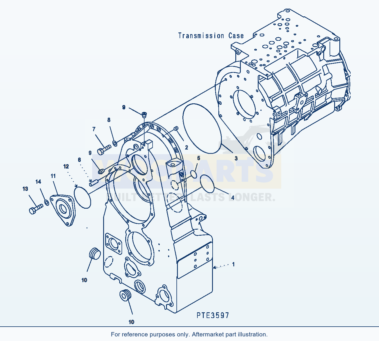 Komatsu WA500-3H Transmission (Case) parts diagram