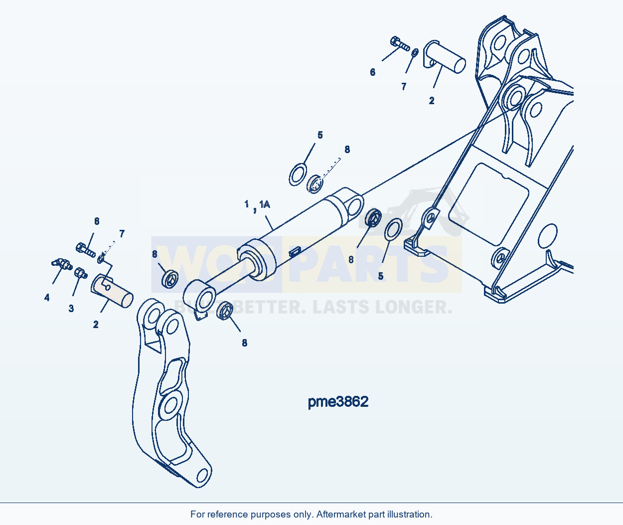 Komatsu WA500-3H Bucket Cylinder (Std) parts diagram
