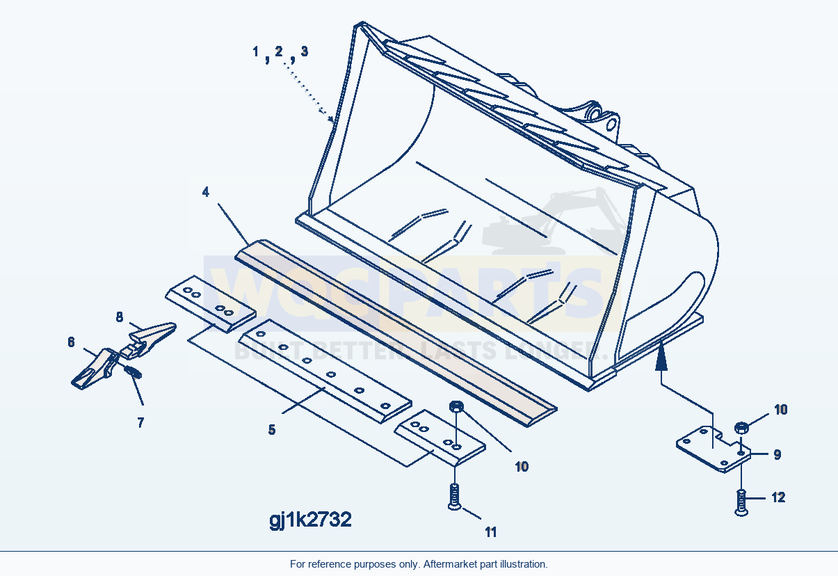 Komatsu WA500-3H Bucket (Universal 5.5Cbm) parts diagram