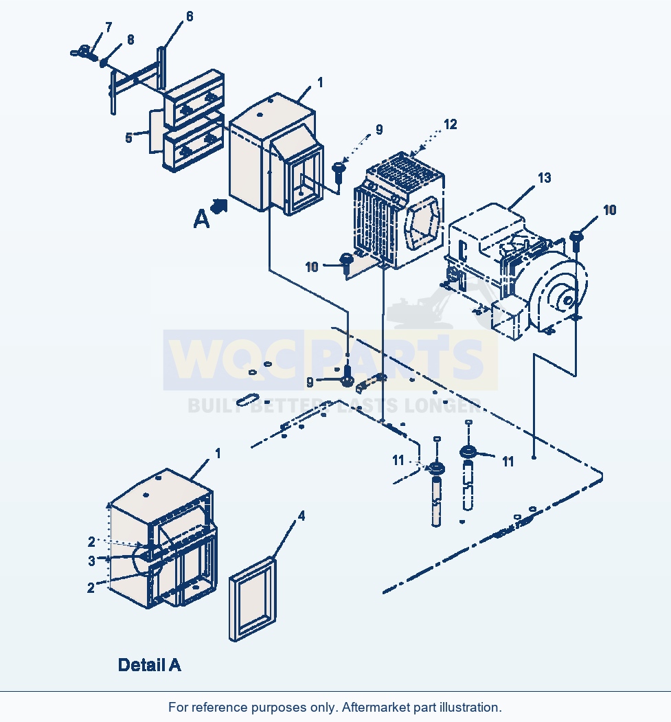 Komatsu WA500-3L Air Conditioner Filter Box parts diagram