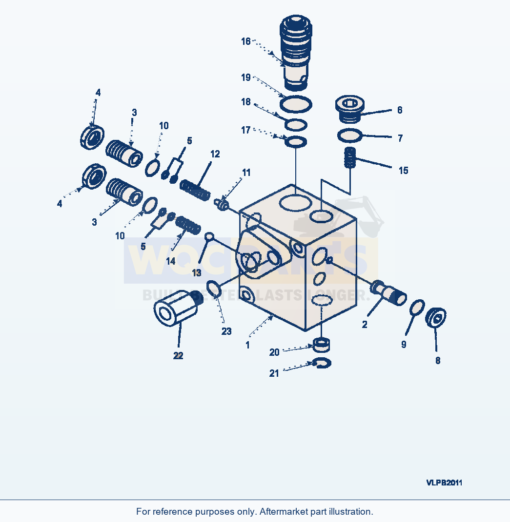 Komatsu WA500-3L Brake Control Accumulator Charge Valve parts diagram
