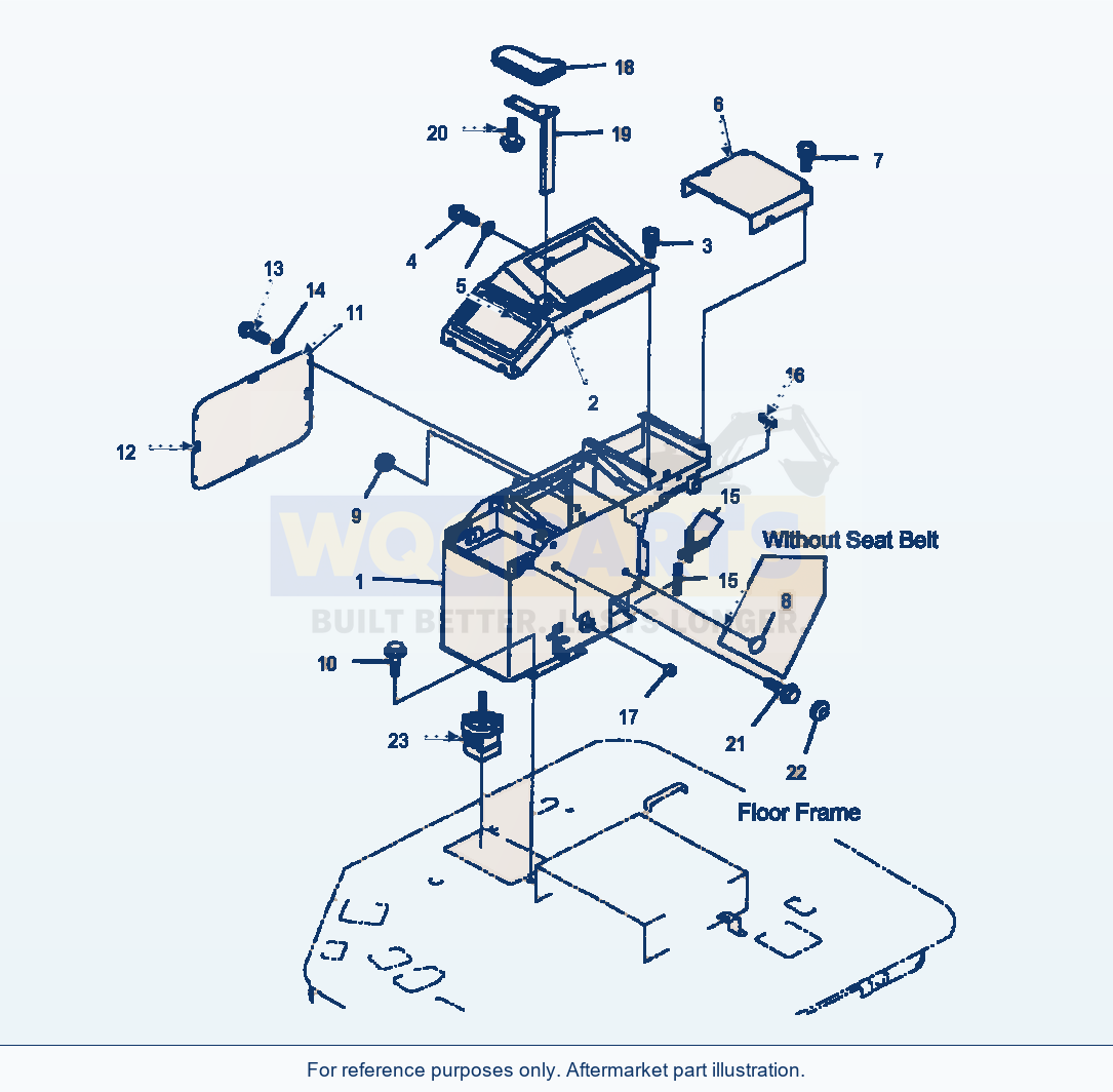 Komatsu WA500-3L Floor R.H. Console Box parts diagram