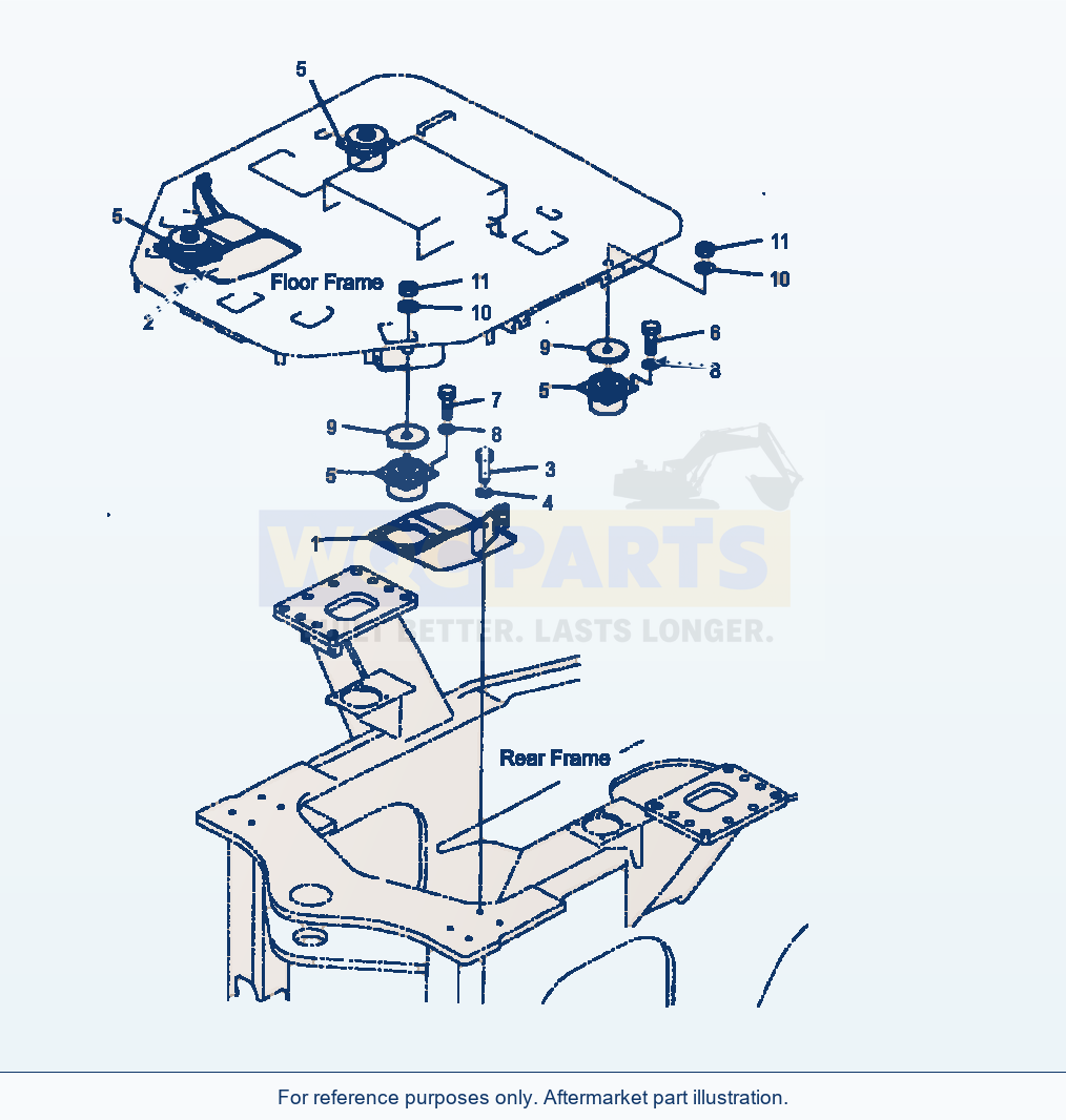 Komatsu WA500-3L Floor Support parts diagram