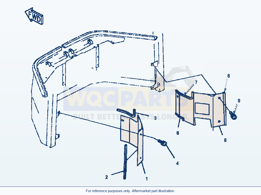 Komatsu WA500-3L Lower Front Interior Without Air Conditioner parts diagram
