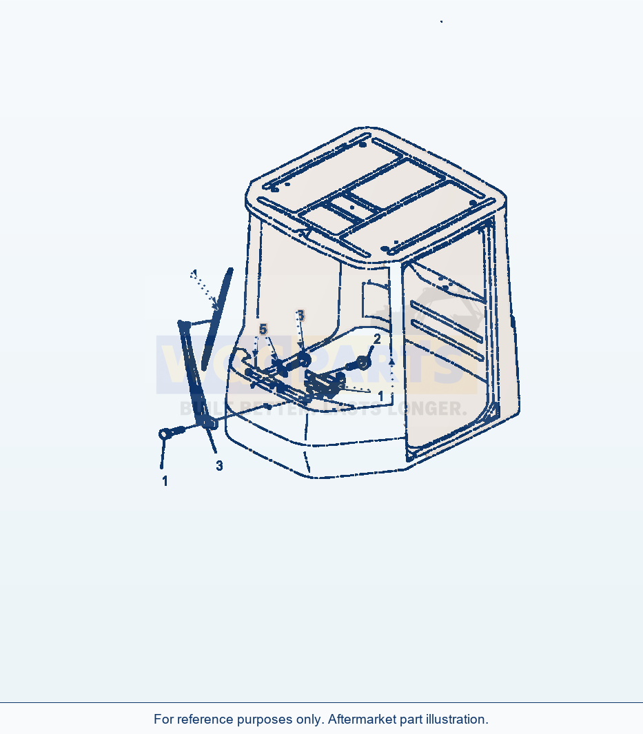 Komatsu WA500-3L Operators Cab Front Window Wiper parts diagram