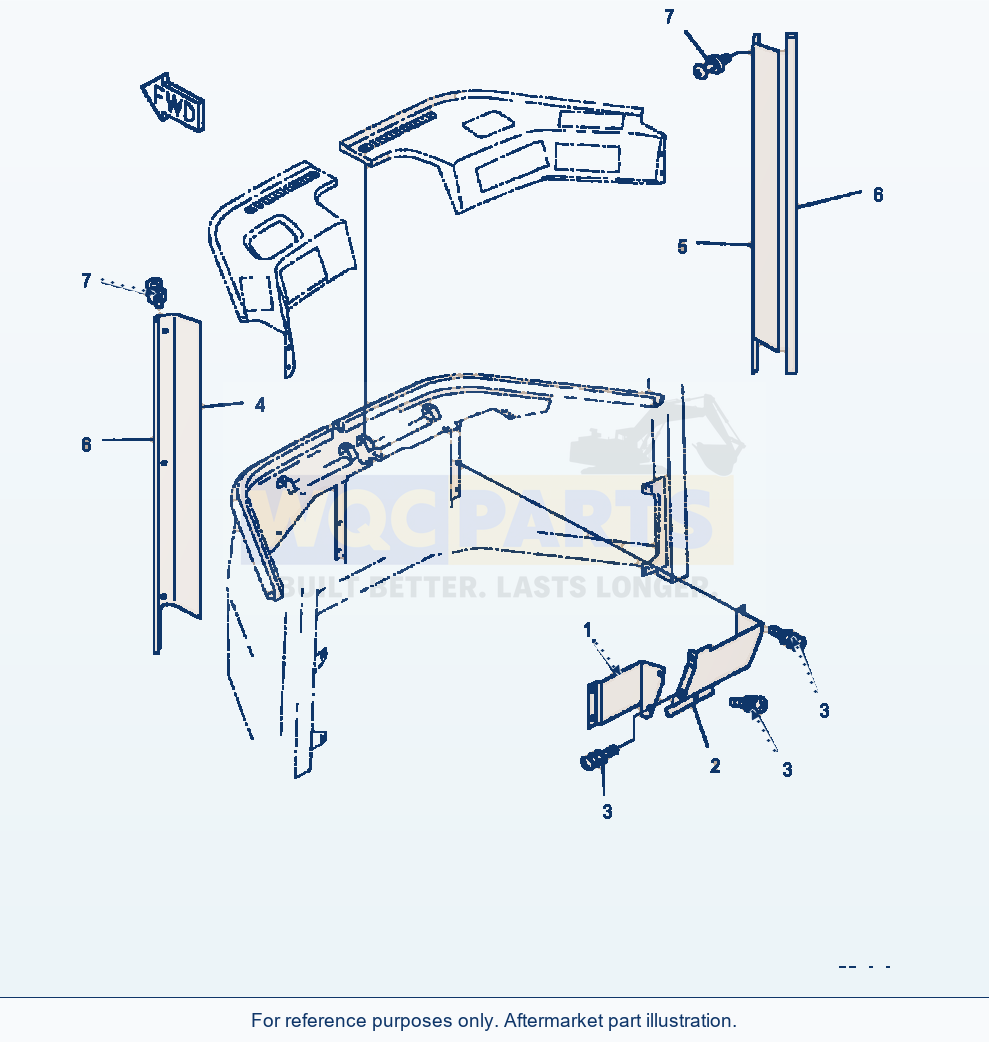 Komatsu WA500-3L Operators Cab Interior Trim - Side parts diagram