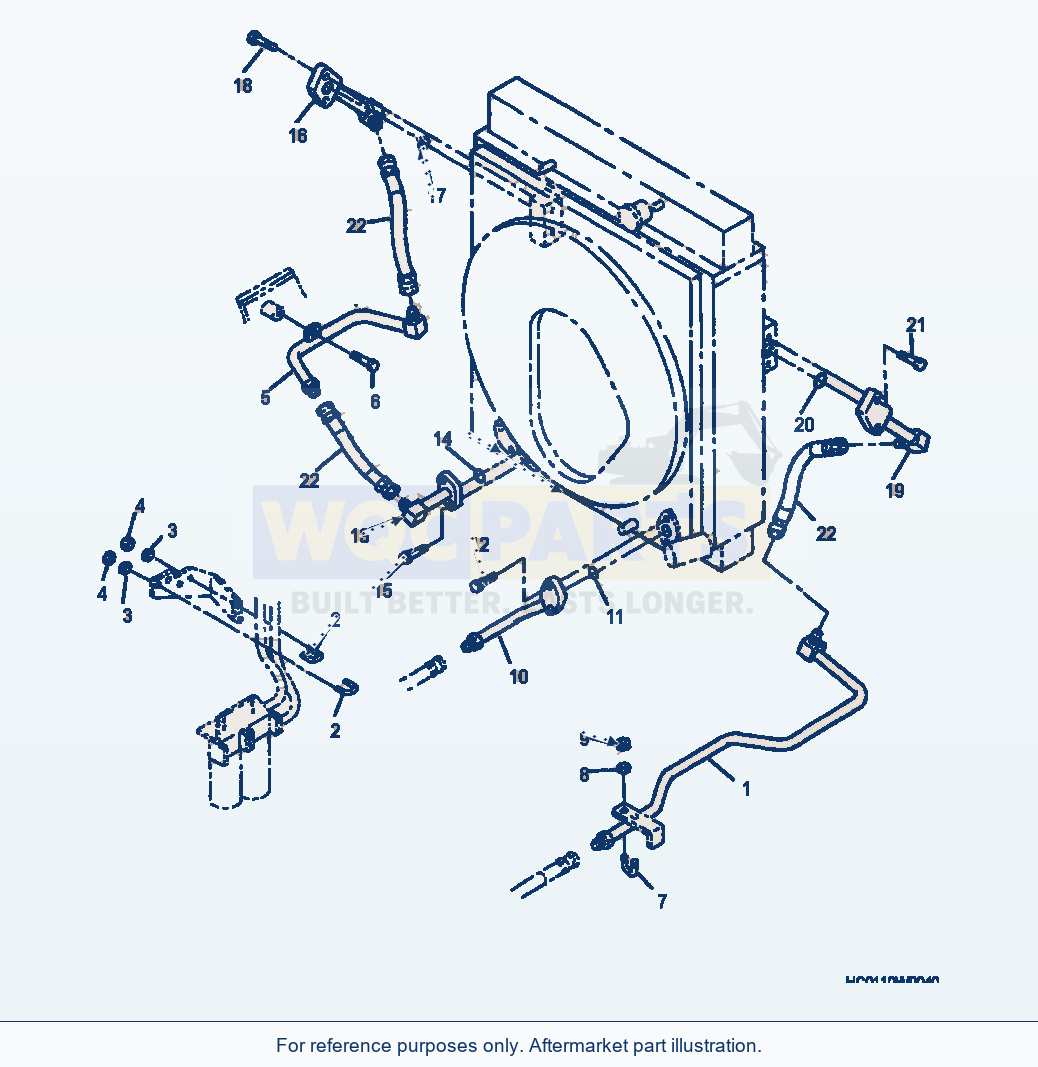 Komatsu WA500-3L Radiator Torque Converter Cooling Piping parts diagram