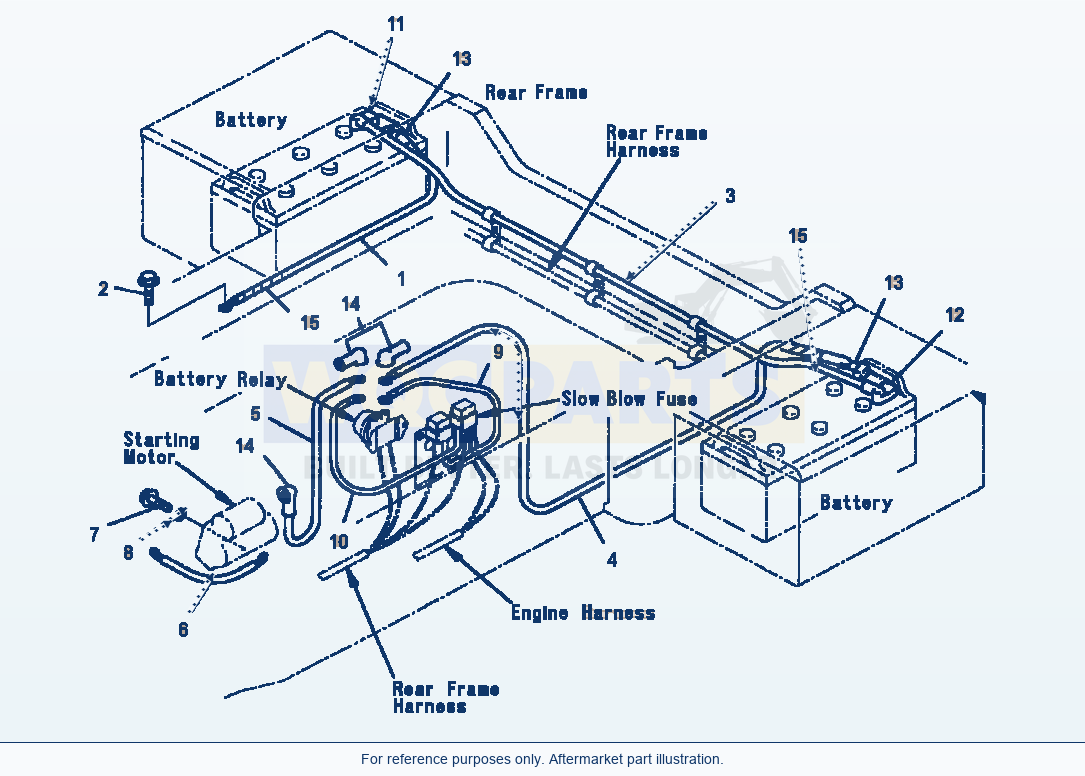 Komatsu WA500-3L Electrical System Battery Line parts diagram