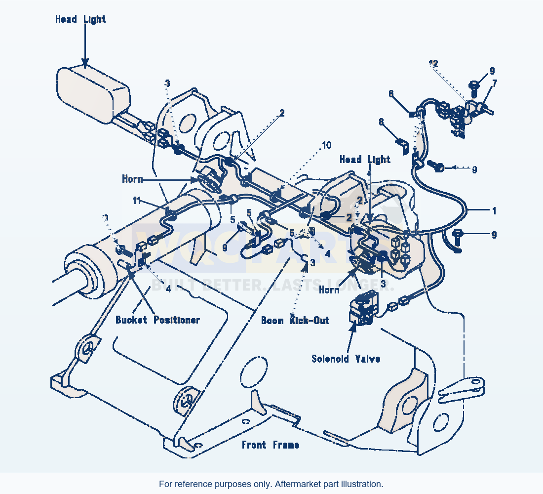 Komatsu WA500-3L Electrical System Front Frame Line parts diagram