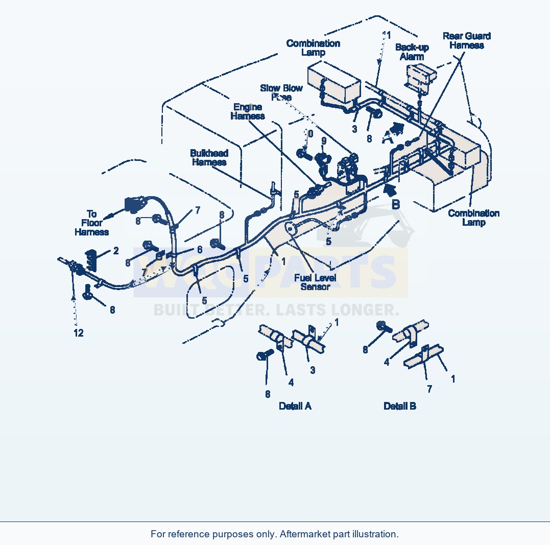 Komatsu WA500-3L Electrical System Rear Frame Line parts diagram