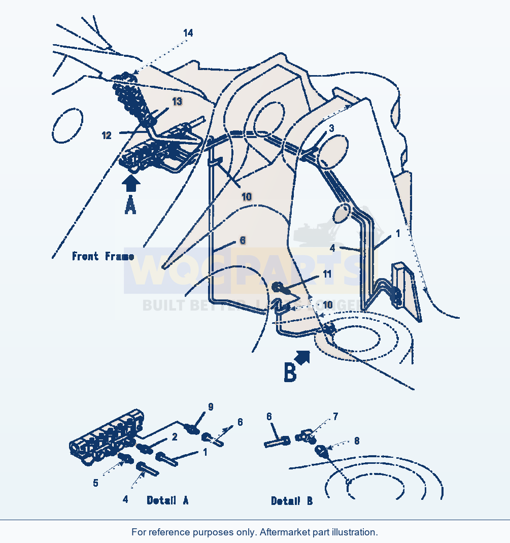 Komatsu WA500-3L Auto-Grease Lines Center Hinge Line (Lower) parts diagram