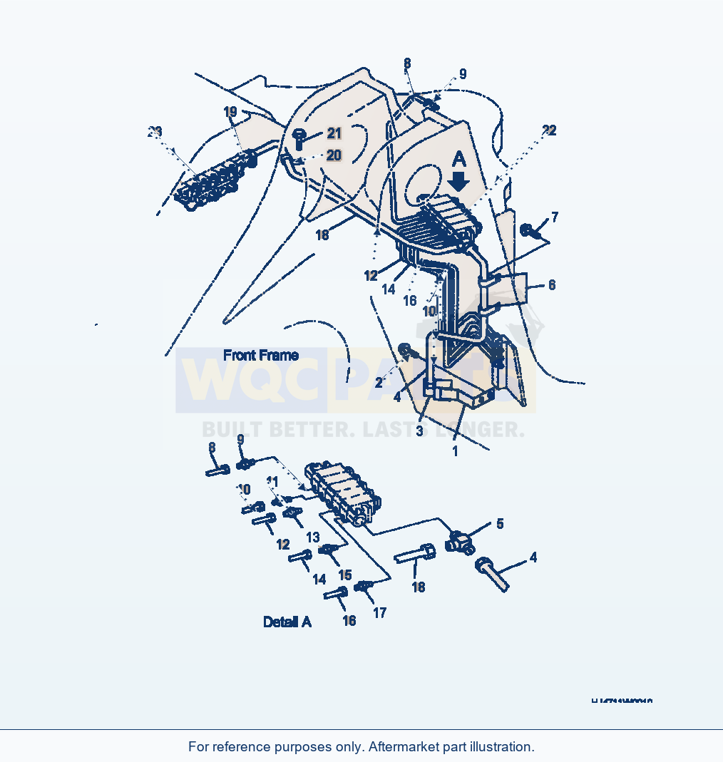 Komatsu WA500-3L Auto-Grease Lines Center Hinge Line (Upper) parts diagram