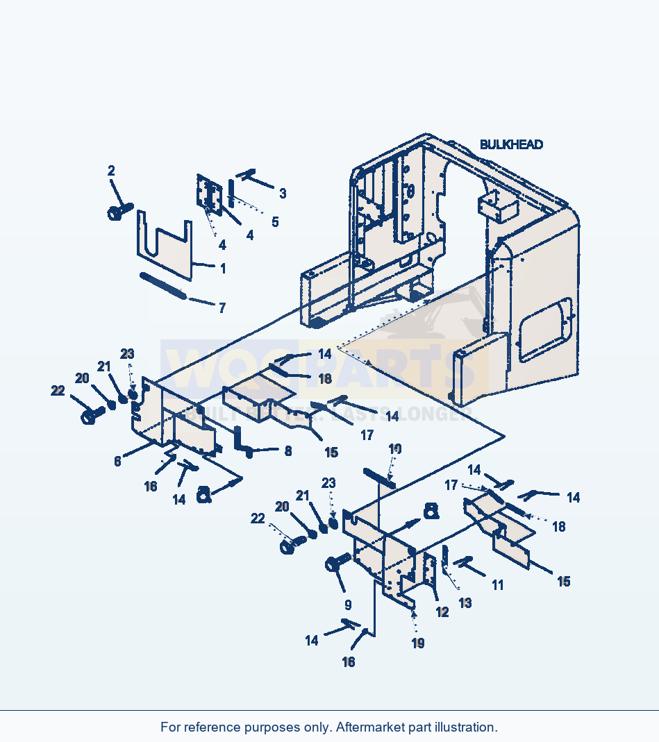 Komatsu WA500-3L Bulkhead Covers And Seals parts diagram