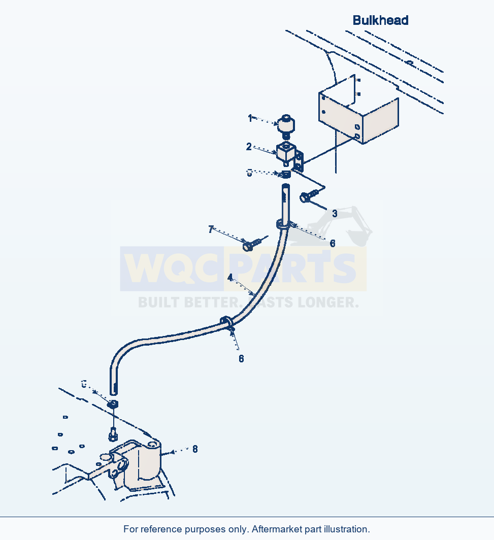 Komatsu WA500-3L Bulkhead Transmission Breather And Piping parts diagram