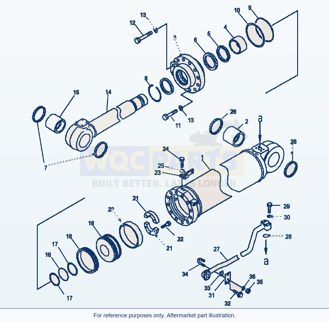 Komatsu WA500-3L Cylinder Assembly Bucket - High Lift parts diagram