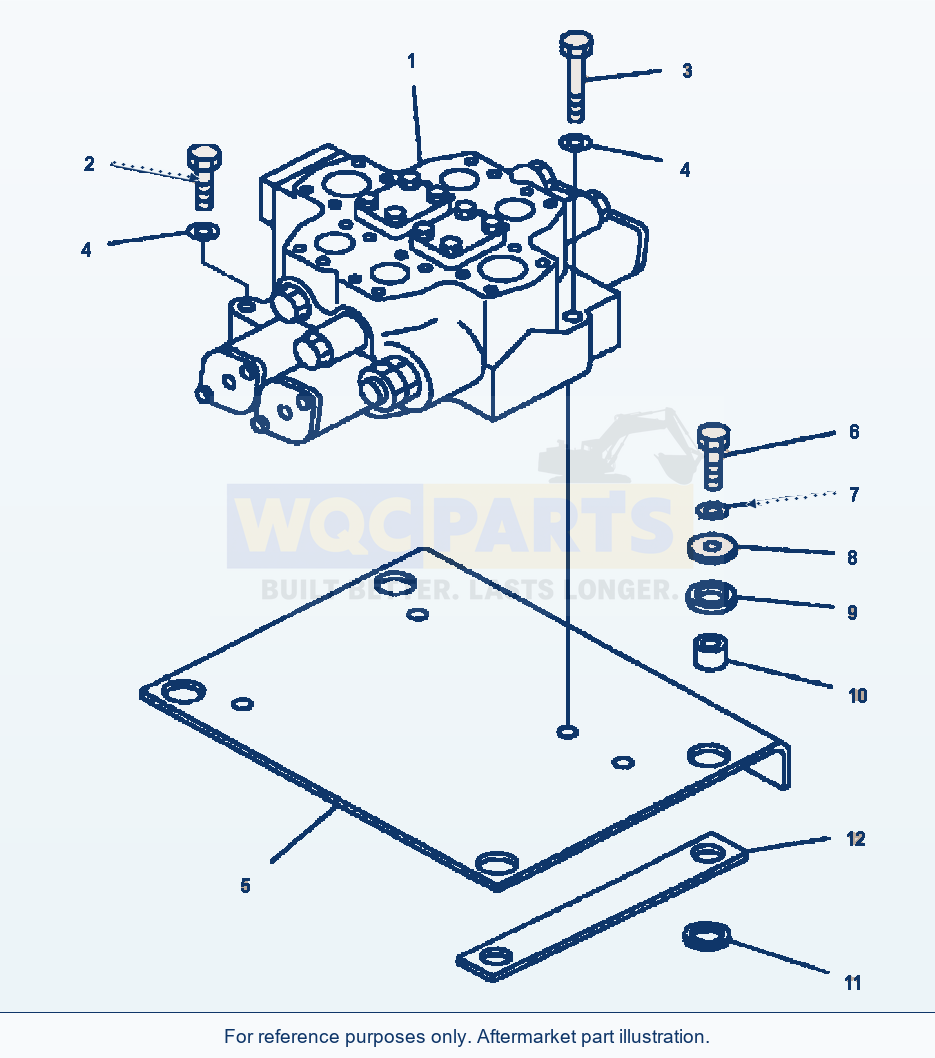 Komatsu WA500-3L Equipment Control Valve Mounting (2-Spool) parts diagram