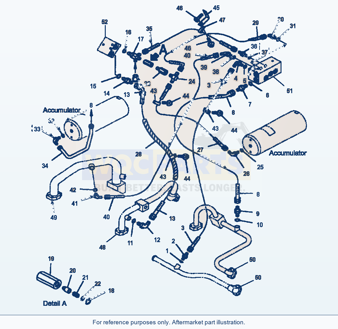 Komatsu WA500-3L Hydraulic Piping Ecss Line parts diagram