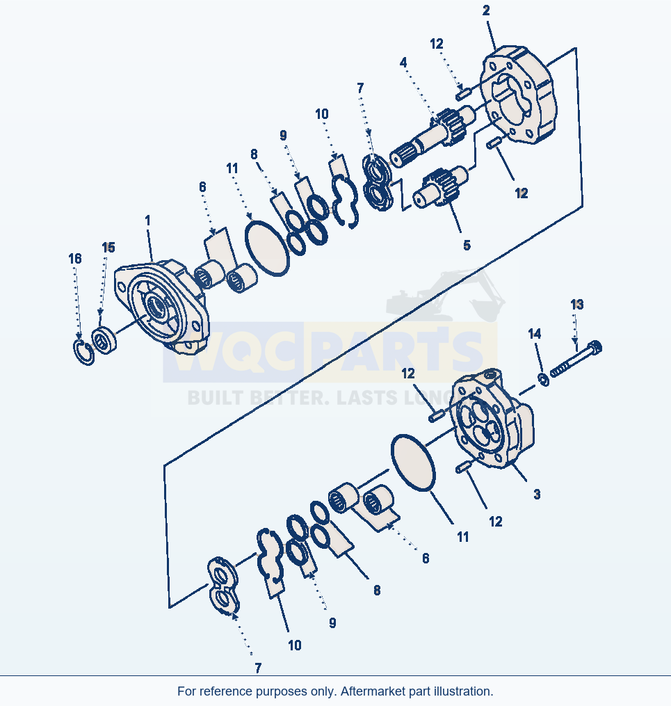 Komatsu WA500-3L Hydraulic Pump Ground Driven Steering parts diagram