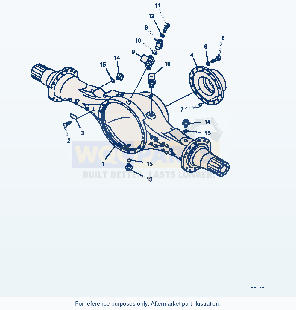 Komatsu WA500-3L Rear Axle Housing parts diagram