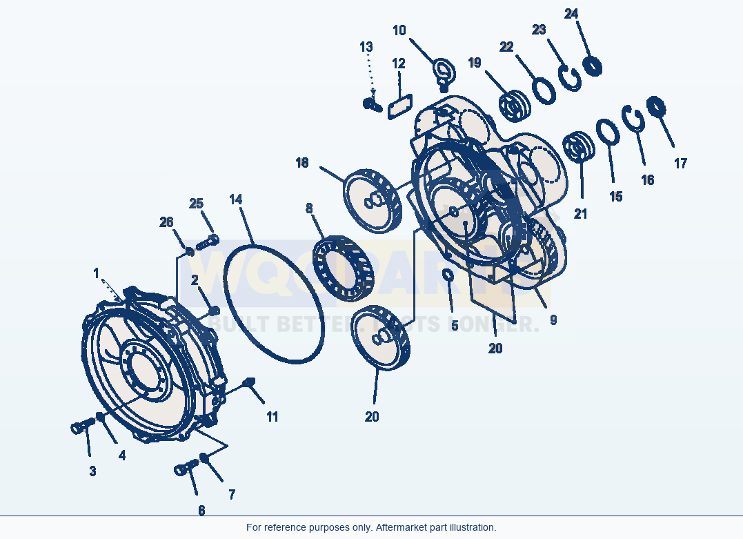 Komatsu WA500-3L Torque Converter Case parts diagram