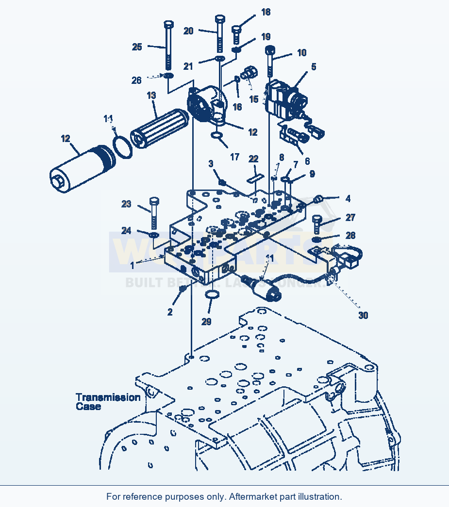 Komatsu WA500-3L Transmission Assembly Control Valve Assembly parts diagram