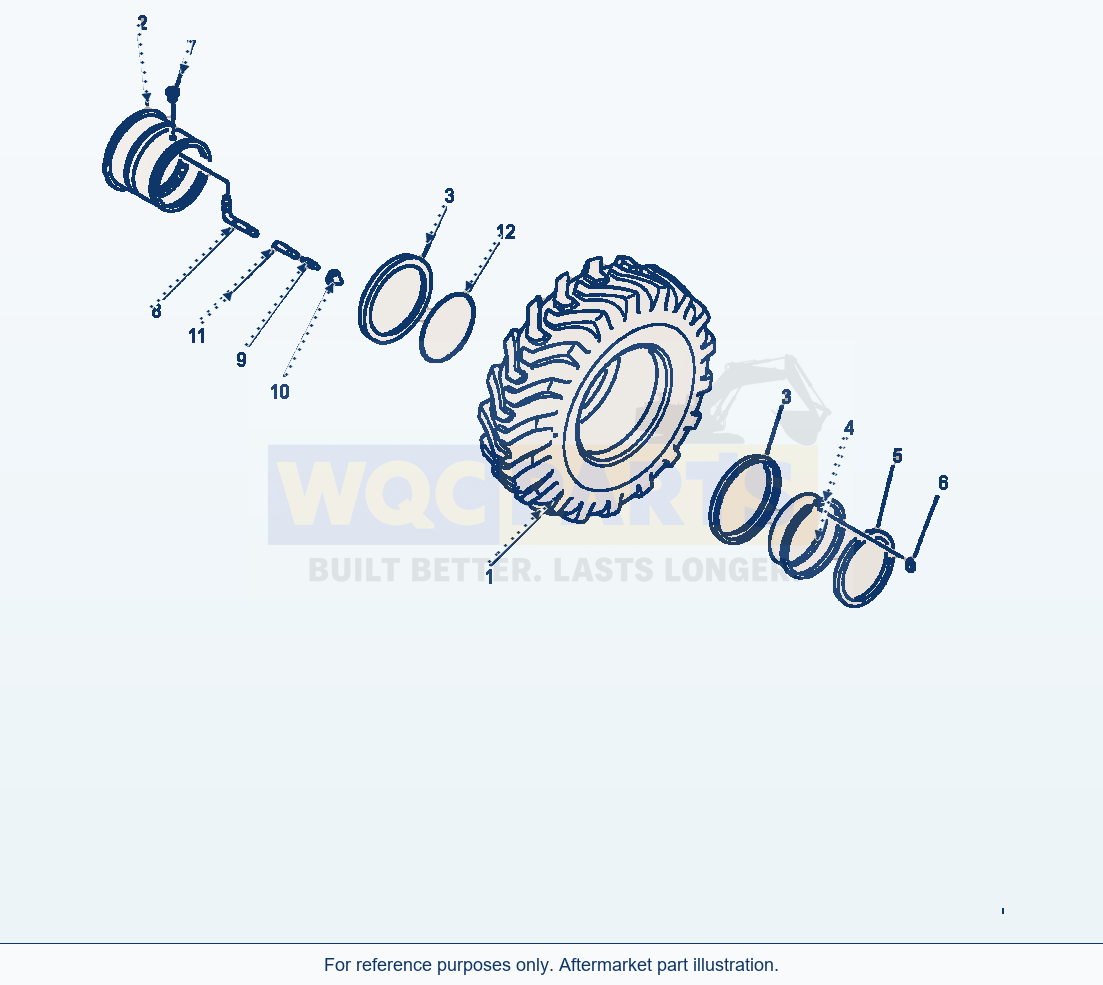 Komatsu WA500-3L Wheels And Tires 26.5 X 25 parts diagram