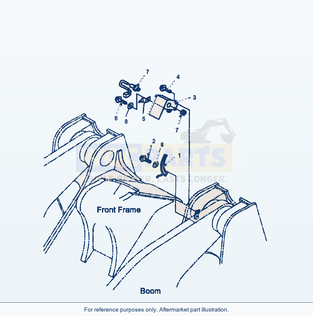 Komatsu WA500-3L Boom And Bellcrank Boom Kick-Out parts diagram