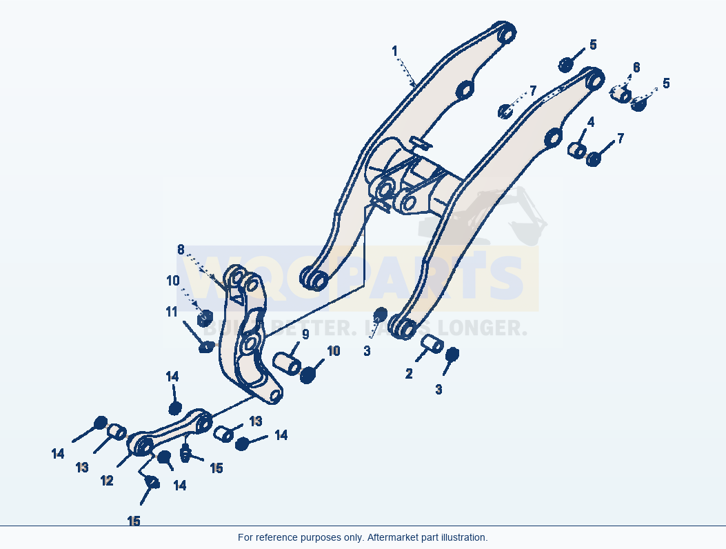 Komatsu WA500-3L Boom And Bellcrank High Lift parts diagram