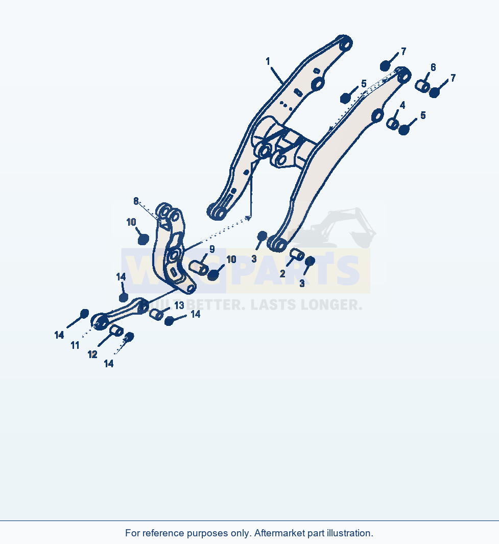 Komatsu WA500-3L Boom And Bellcrank With Auto-Grease parts diagram