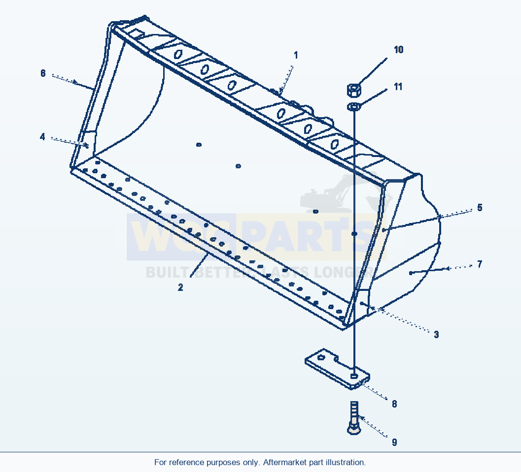 Komatsu WA500-3L Bucket 4.0 Cu. M (5.2 Cu. Yd) High Lift parts diagram