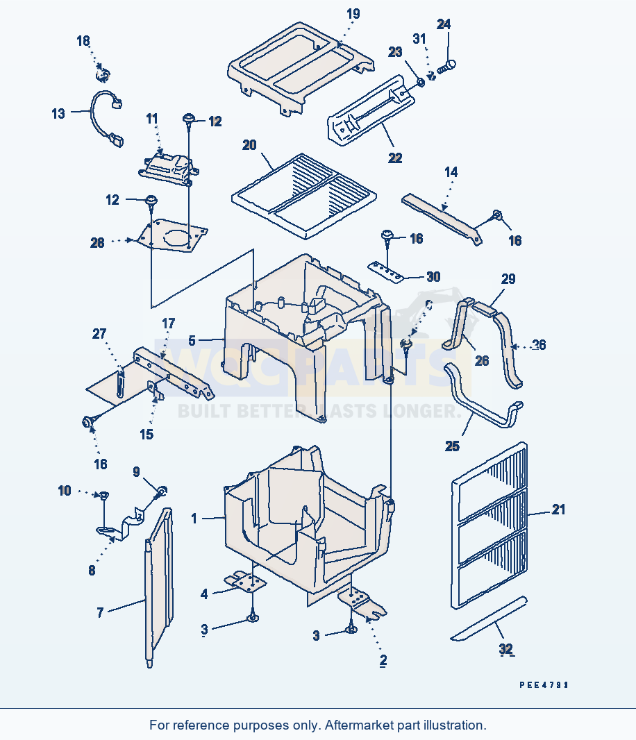 Komatsu WA500-3LK Air Conditioner (Damper) parts diagram
