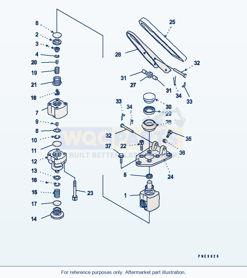 Komatsu WA500-3LK Brake Control (Tandem Brake Valve) parts diagram