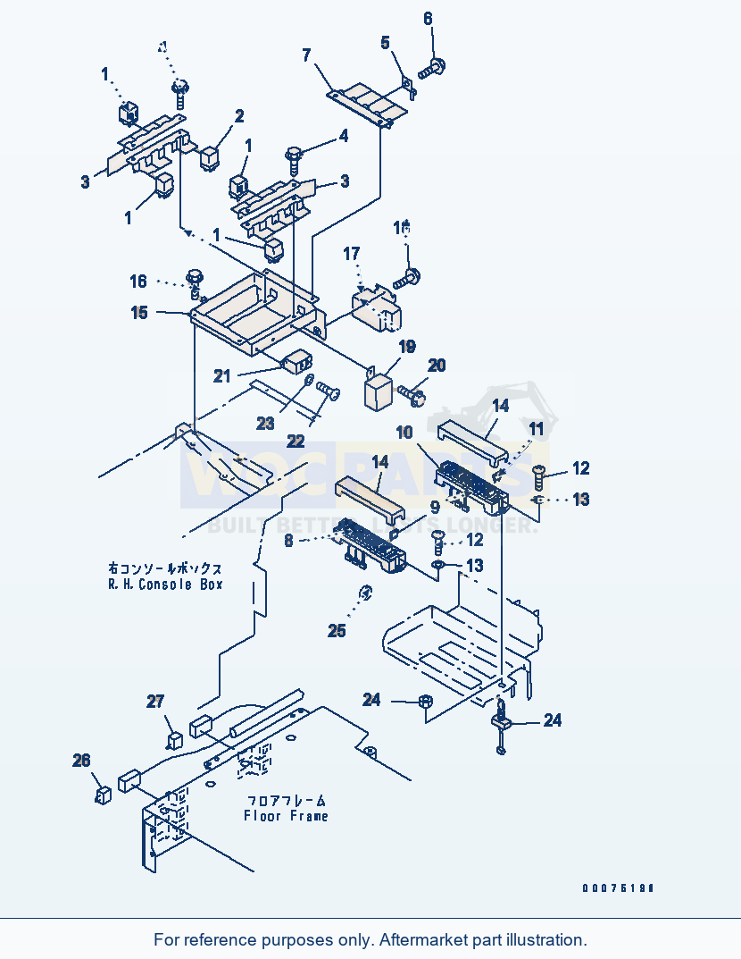 Komatsu WA500-3LK Floor (Electrical Relay And Fuse) parts diagram