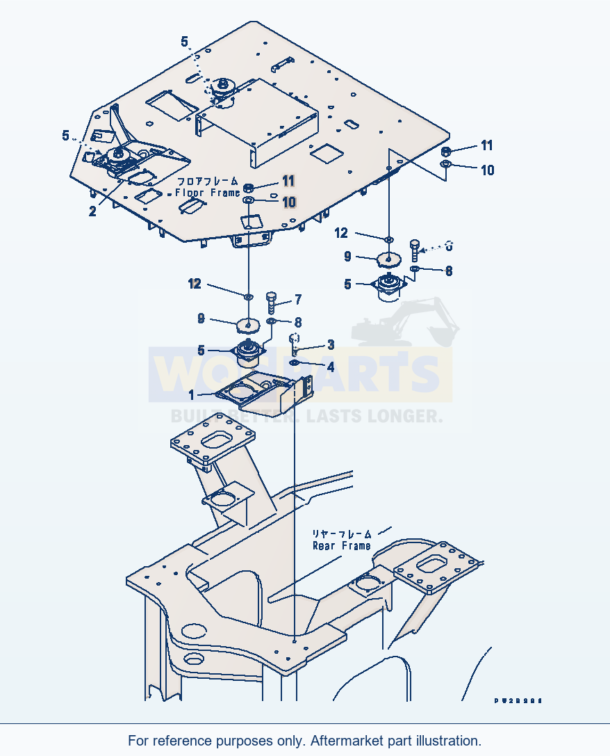 Komatsu WA500-3LK Floor Support parts diagram