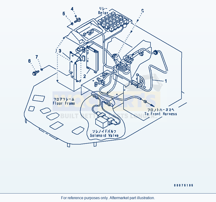 Komatsu WA500-3LK Joystick Controller And Electrical System parts diagram