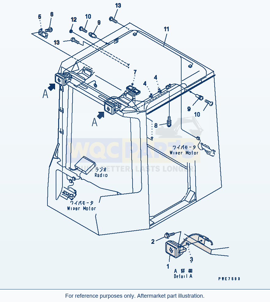 Komatsu WA500-3LK Operator'S Cab (Electrical System)(#A72001-) parts diagram