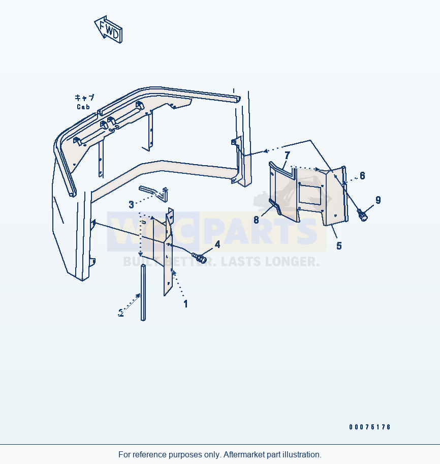 Komatsu WA500-3LK Operator'S Cab (Front Interior Cover, Lower) parts diagram
