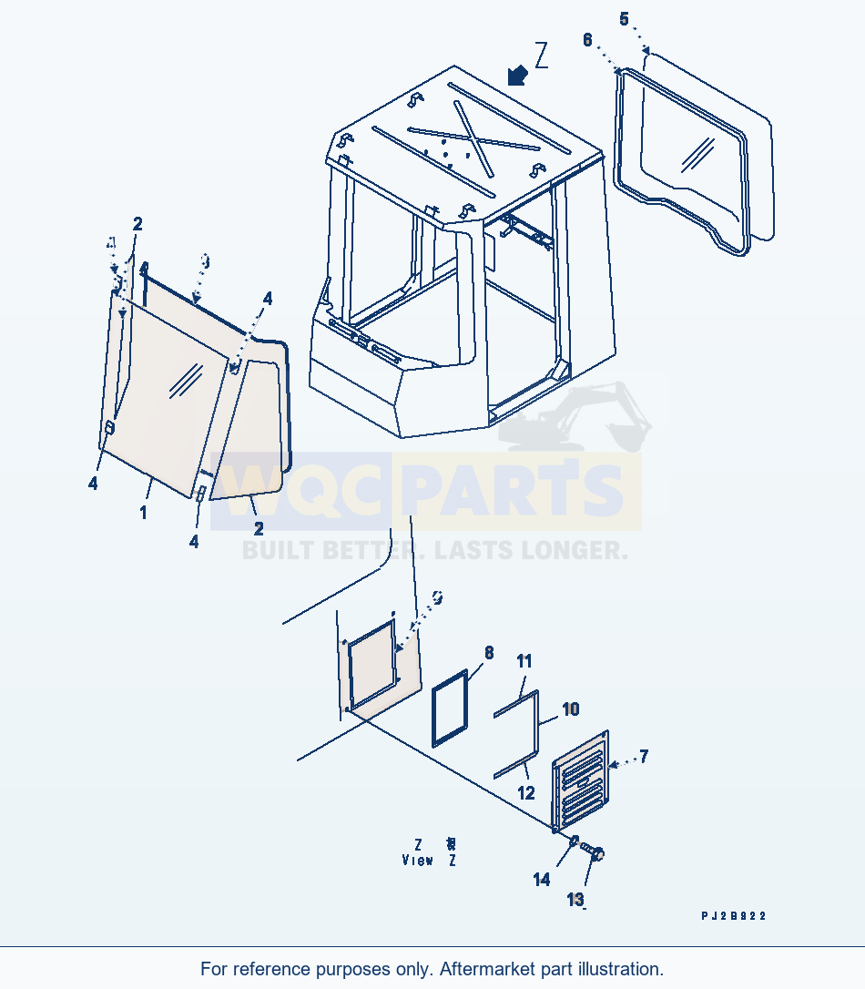 Komatsu WA500-3LK Operator'S Cab (Window)(#A71001-A71999) parts diagram