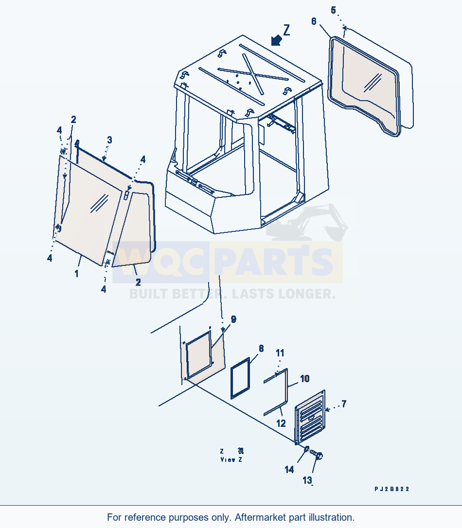 Komatsu WA500-3LK Operator'S Cab (Window)(#A72001-) parts diagram