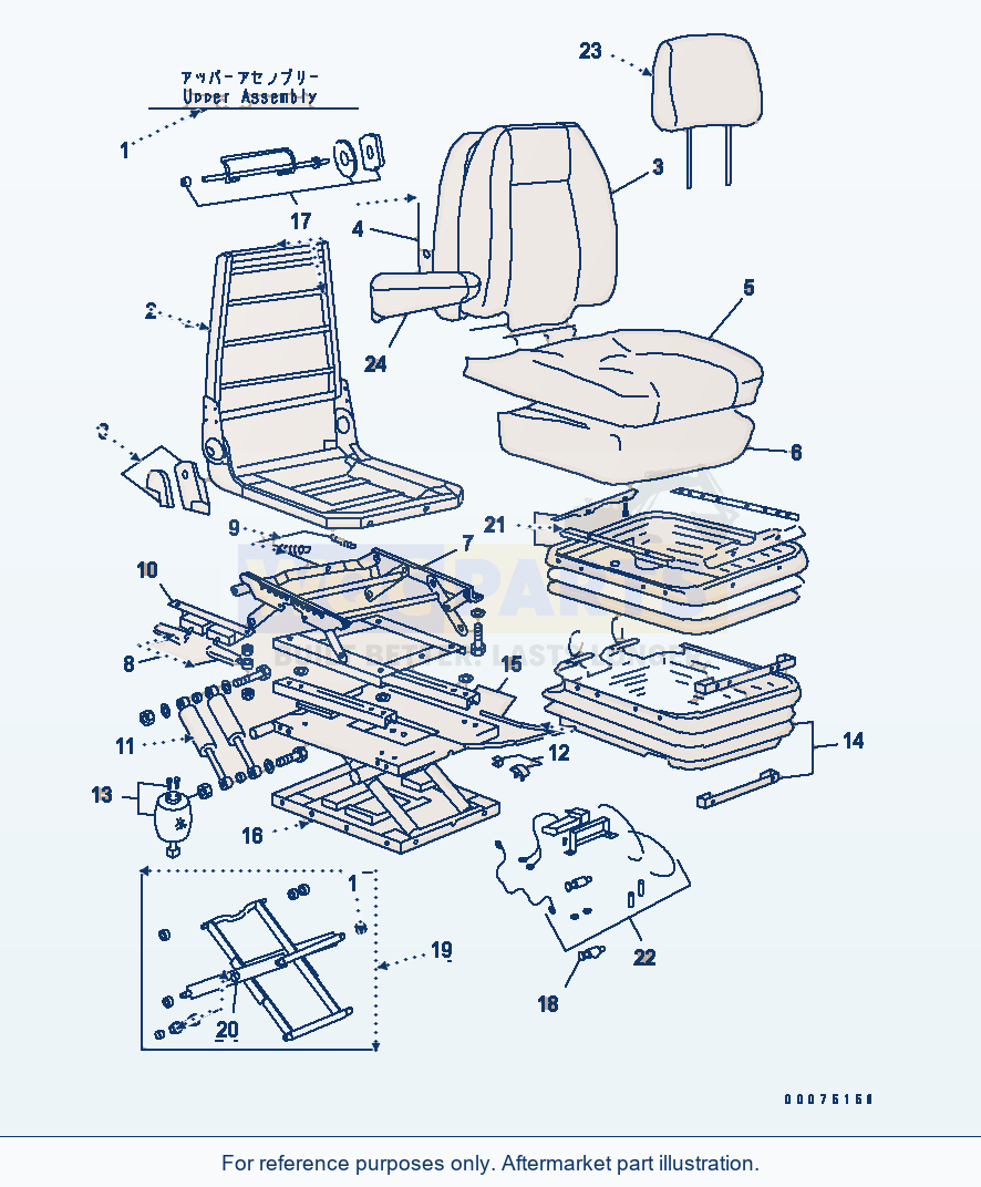 Komatsu WA500-3LK Operator'S Seat (Heavy Duty) (Inner Parts) parts diagram