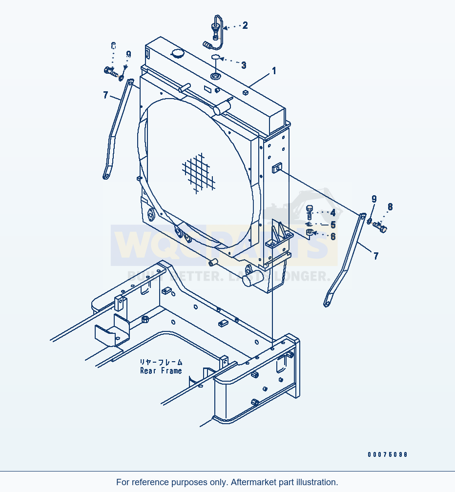 Komatsu WA500-3LK Radiator (Complete Assembly And Mounting) parts diagram
