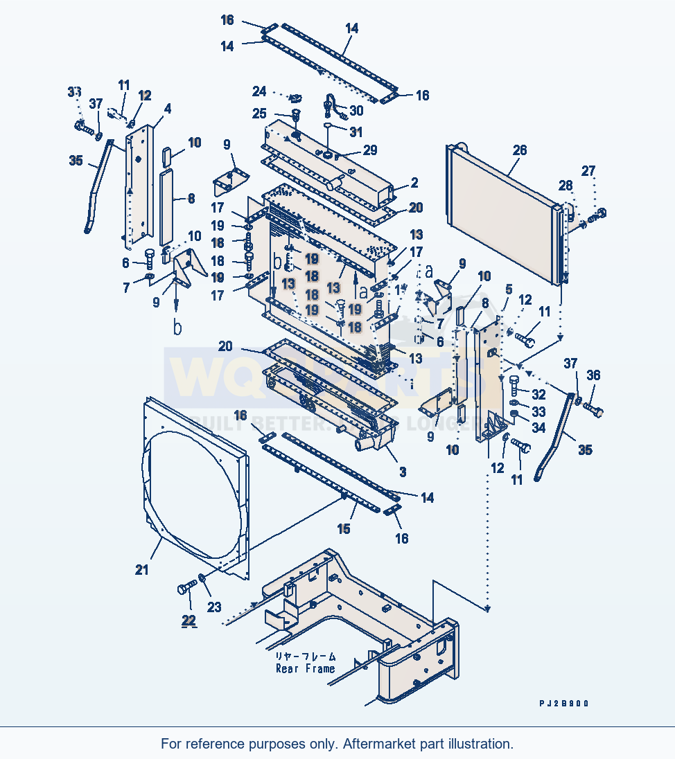Komatsu WA500-3LK Radiator (Complete Assembly) parts diagram