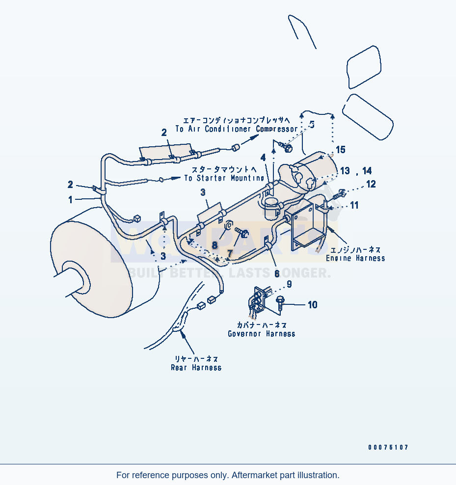 Komatsu WA500-3LK Electrical System (Engine Wiring) parts diagram