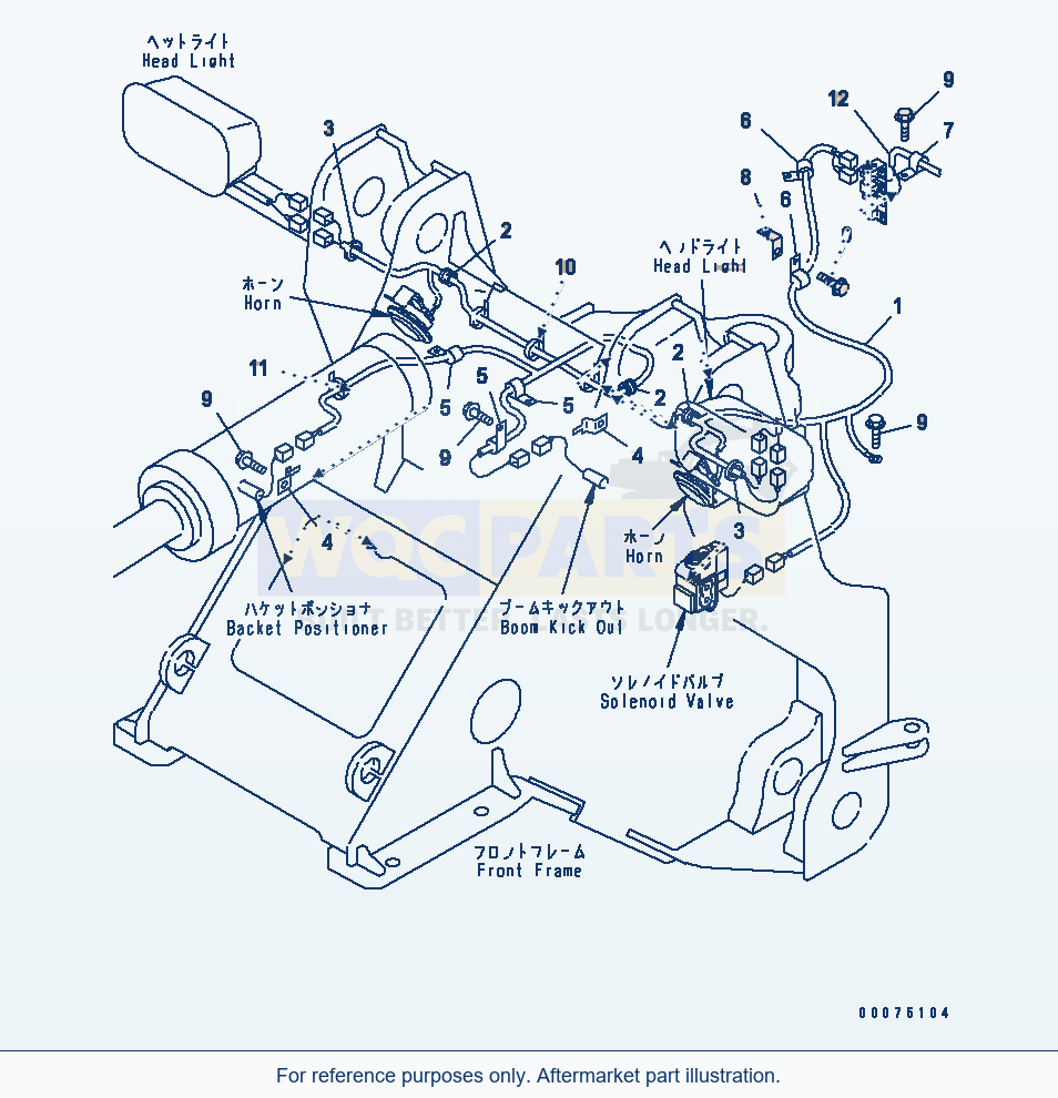Komatsu WA500-3LK Electrical System (Front Frame Line) parts diagram