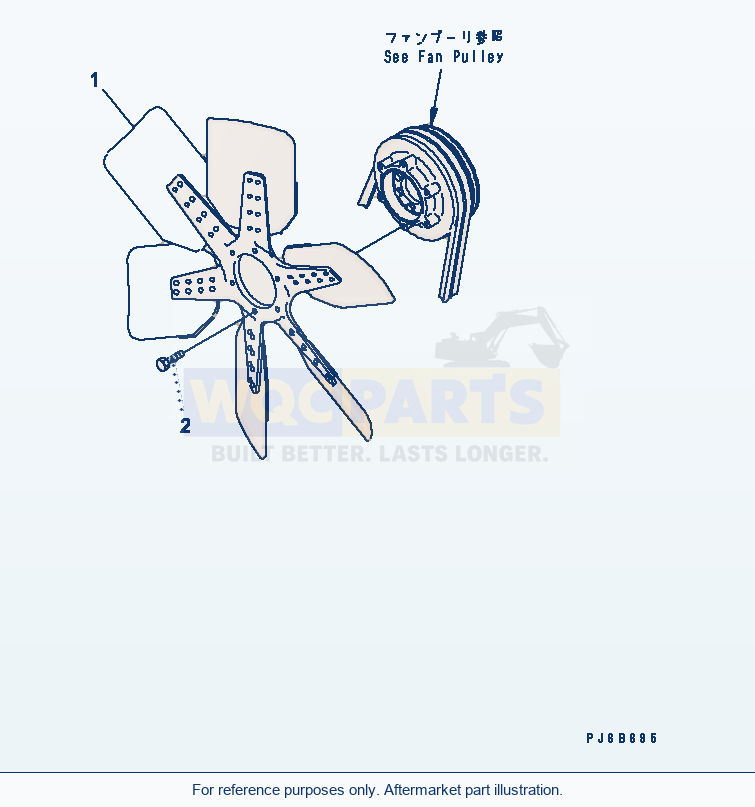 Komatsu WA500-3LK Cooling Fan parts diagram