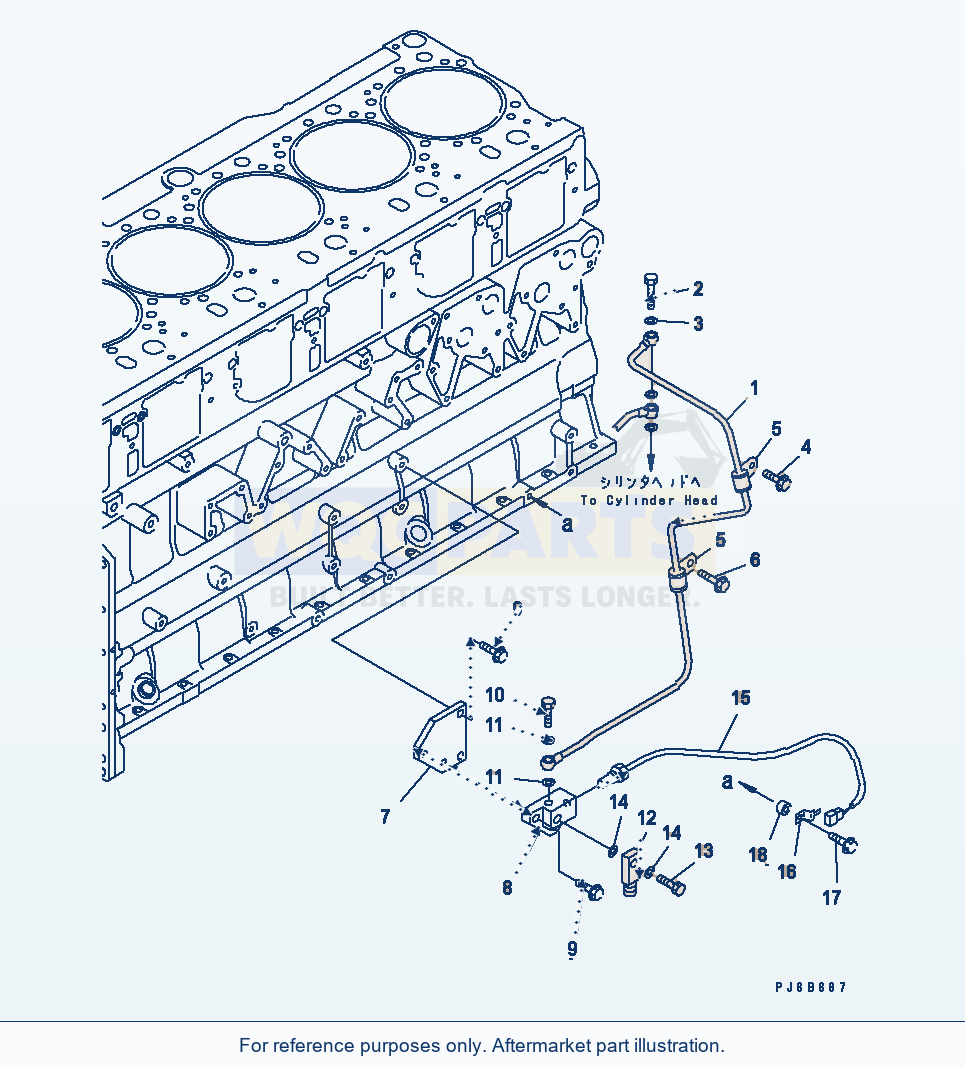 Komatsu WA500-3LK Fuel Return Piping parts diagram